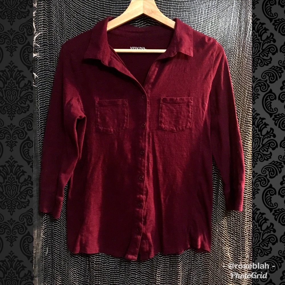 Merona burgundy button-down